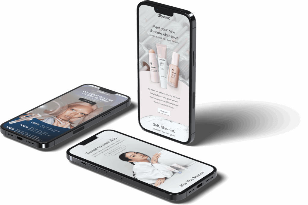 Beauty and Skincare email designs by Retention Side