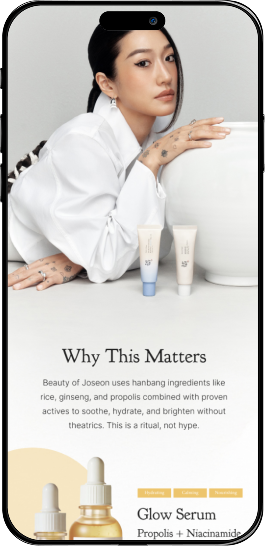 Retention Side email design for Beauty of Joseon