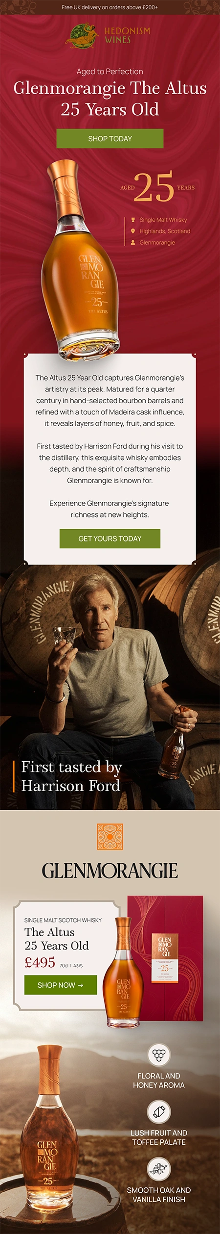 Hedonism Wines email template design