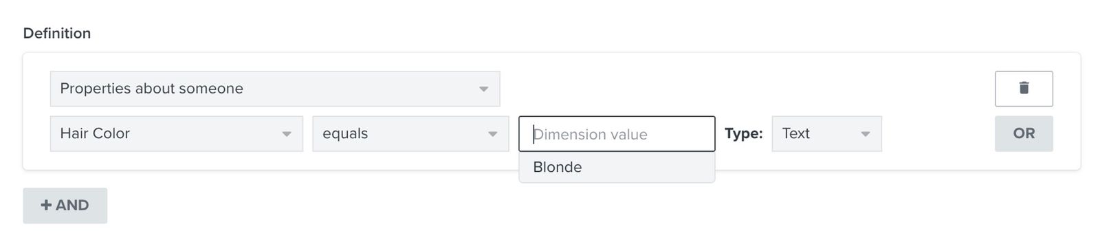 Klaviyo segment built on a custom profile property