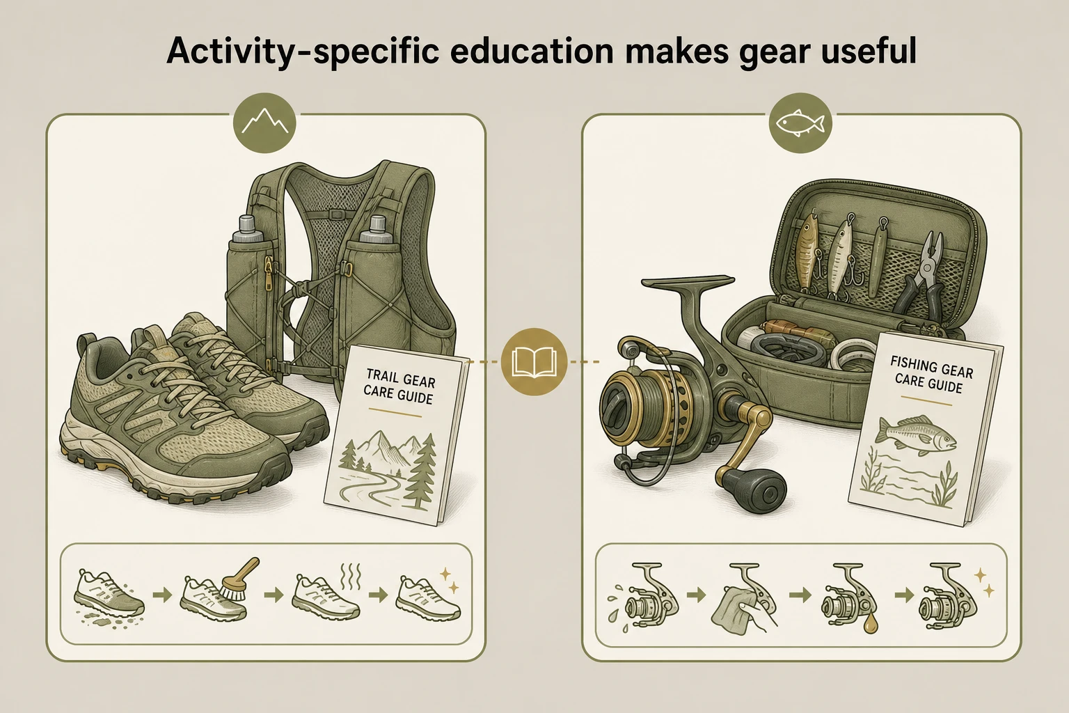 Activity-specific education makes gear useful